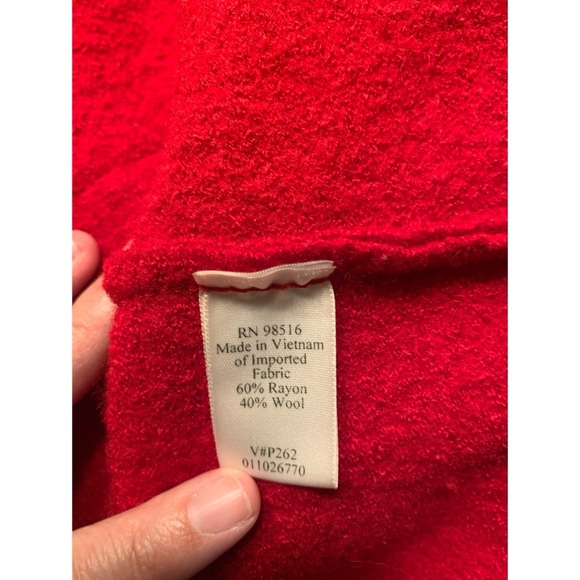 Goldwater Creek Red Wool Blend Coat Women’s Size Medium - Picture 4 of 4